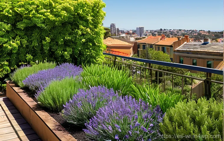 옥상 정원에서의 자생 식물 활용 - **Prompt 2: Mindful Gardening and Resilient Native Plants**
    "A medium shot, focusing on a person...