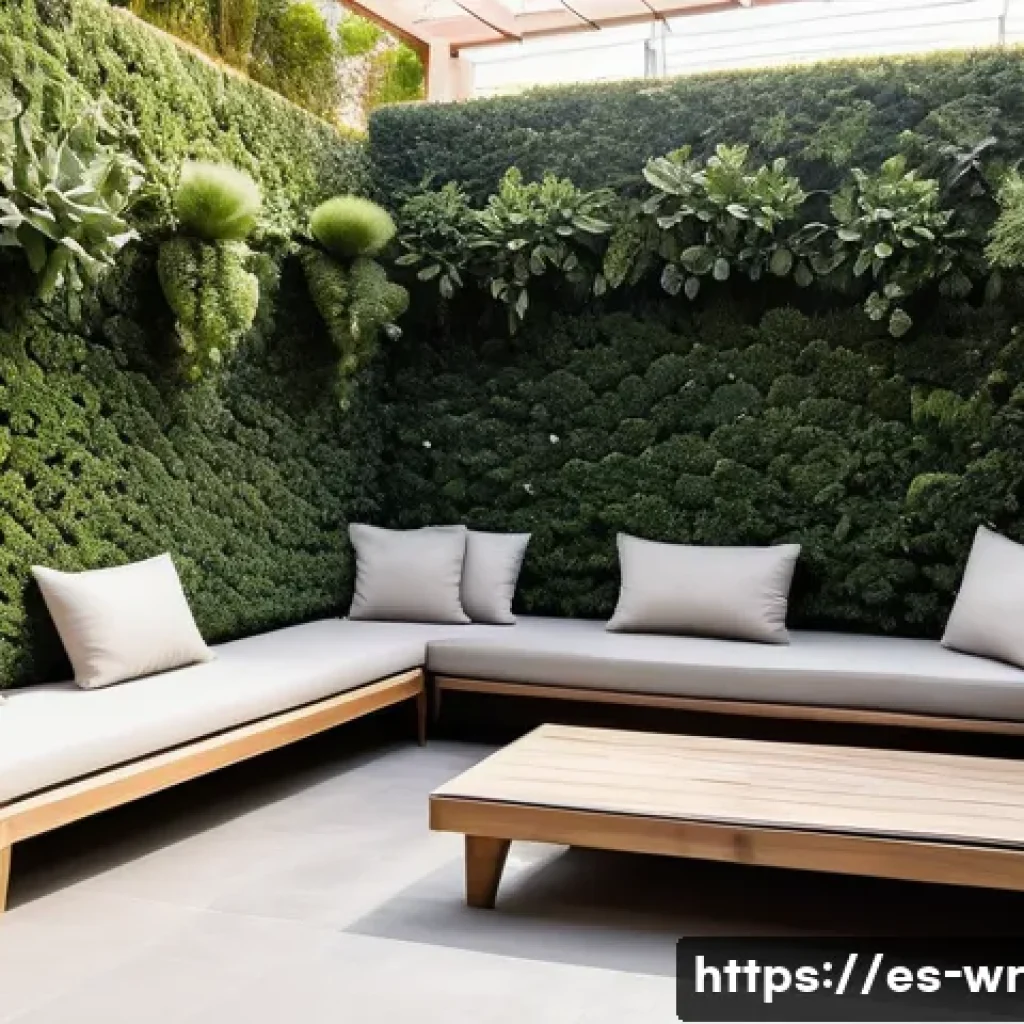 옥상 정원 테라스 디자인 팁 - A modern urban terrace garden featuring a variety of drought-resistant plants such as cacti and succ...