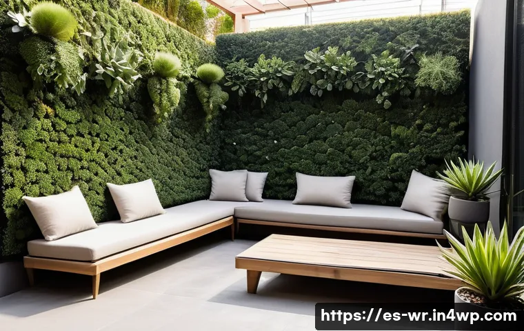 옥상 정원 테라스 디자인 팁 - A modern urban terrace garden featuring a variety of drought-resistant plants such as cacti and succ...